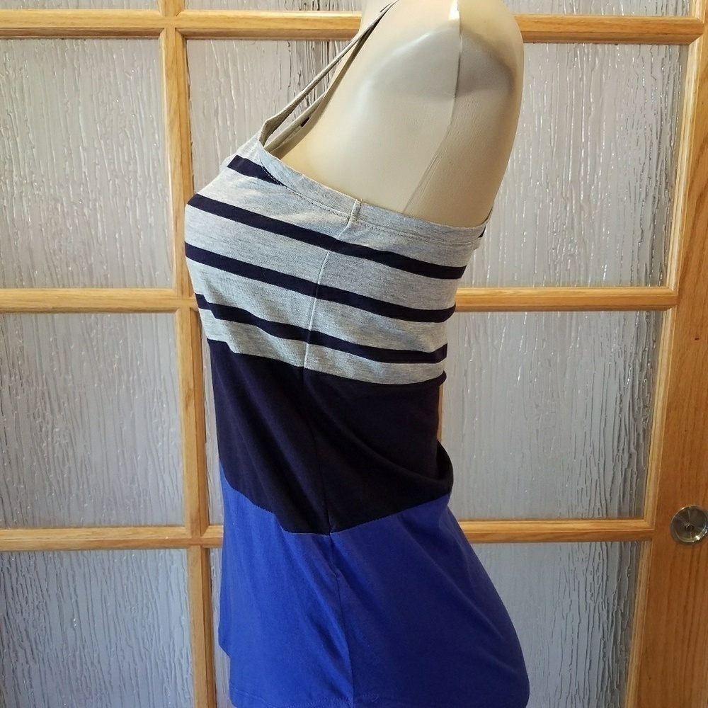 GAP Knit Blue & Gray Button Racerback Tank - Picture 3 of 8